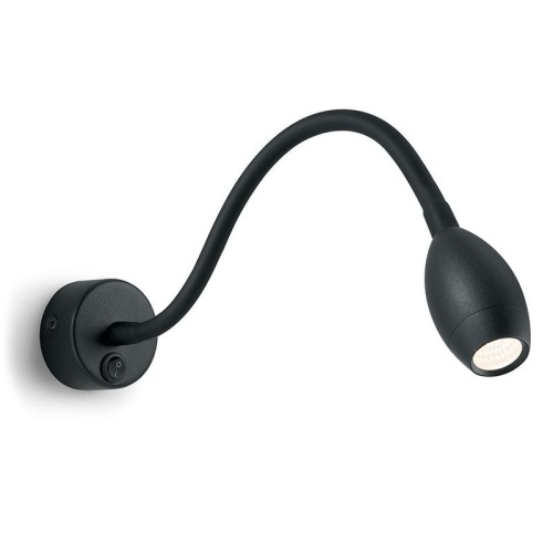 Светильник настенный светодиодный 3w 3700К на гибком основании черный | код 41229 | Feron