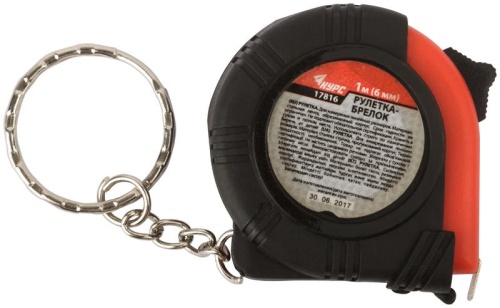 Рулетка-брелок, обрезиненный корпус 1 м х 6 мм | код 17816 | FIT фото 2