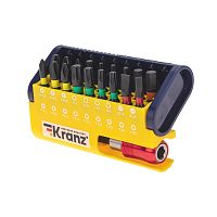 Набор бит с магнитным держателем, пластиковый кейс, 19 шт KRANZ | код KR-92-0465 | KRANZ