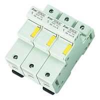 Держатель вставок плавких цилиндр., 3P, 125A, 690VAC, 22x58mm, LED, 6M | код RT18L-125X-3 | CHFE