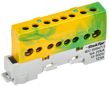 TEKFOR Шина PE земля изолированная на универсальном держателе 8х12-8-ЖЗ IEK | код TF-NN20-08-KL-K52 | IEK