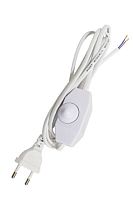 Шнур с плоской вилкой и светорегулятором ШУ05С1 (200Вт, RL) ШВВП 2х0,75мм2 2м. белый TDM | код SQ1305-0051 | TDM