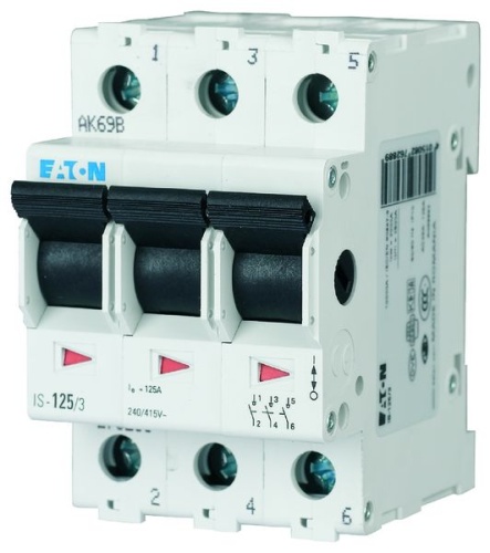 Выключатель нагрузки,63А, 3 полюса, IS-63/3 | код 276276 | EATON Выключатель нагрузки,63А, 3 полюса, IS-63/3 | код 276276 | EATON
