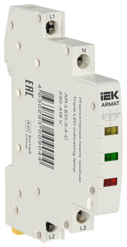 ARMAT Лампа инд. тройная LED 230-415В AC 1 ж/з/кр IEK | код AR-LED-3-4-C | IEK ARMAT Лампа инд. тройная LED 230-415В AC 1 ж/з/кр IEK | код AR-LED-3-4-C | IEK