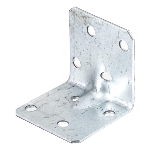 Уголок крепежный усиленный 90х90х40x2 мм, оцинкованный - накл. Tech-Krep | код 126395 | Tech-KREP