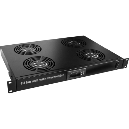 Блок 4-х вентиляторов 19, с подшипниками, с термостатом, 1U | код TWT-CBB-FANB4-RACK-T | TWT