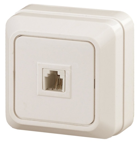 Розетка телефонная RJ11, ОУ, Quadro, сл.кость, 2-302-02 | код Б0027662 | ЭРА