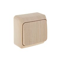 Переключатель 1-клавишный ЭТЮД, открытый монтаж, сосна | код. BA10-004D | Schneider Electric