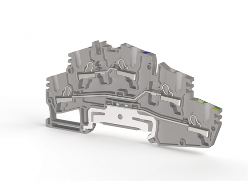 307 709, Клеммник двух ярусныйпружинный быстрозажимной (Push in), 2,5 мм.кв., PYK 2.5_M2FT (Серый) | код 0.0.0.3.07709 | KLEMSAN 307 709, Клеммник двух ярусныйпружинный быстрозажимной (Push in), 2,5 мм.кв., PYK 2.5_M2FT (Серый) | код 0.0.0.3.07709 | KLEMSAN