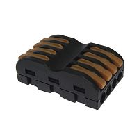 Клемма зажимная проходная безвинтовая RUICHI PCT-224, 8-ми контактная, 4-х проводная, 24 А, аналог WAGO | код 108463 | Ruichi