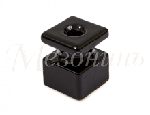 Изолятор фарфоровый квадратный для монтажа витой электропроводки, размеры: 20х20х25мм, цвет - черный, ТМ МезонинЪ (30шт/уп) | код GE80025-05 | МЕЗОНИНЪ