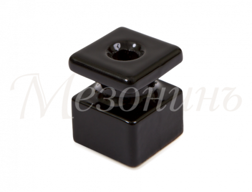 Изолятор фарфоровый квадратный для монтажа витой электропроводки, размеры: 20х20х25мм, цвет - черный, ТМ МезонинЪ (30шт/уп) | код GE80025-05 | МЕЗОНИНЪ Изолятор фарфоровый квадратный для монтажа витой электропроводки, размеры: 20х20х25мм, цвет - черный, ТМ МезонинЪ (30шт/уп) | код GE80025-05 | МЕЗОНИНЪ