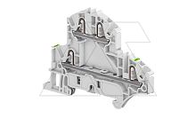 Клемма ZK2.5-D2-PE/5,2 пружинная, для заземления, 4 контакта, 300А/1с, ж./зеленый | код 1SNK705212R0000 | Entrelec