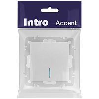 Выключатель Intro Accent 6-102-03 с подсветкой, 10А-250В, IP20, СУ, AL/CU, алюминий | код Б0063478 | ЭРА