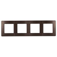 Рамка для розеток и выключателей Серия 12 12-5104-13 на 4 поста, Сатин, бронза | код Б0052536 | ЭРА
