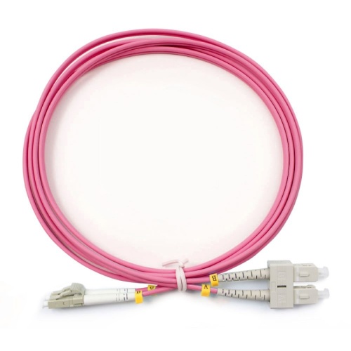 Патч-корд оптический LANMASTER, дуплексный, LC/PC-SC/PC, OM4, LSZH, 1.5 м | код LAN-2LC-2SC/OM4-1.5 | LANMASTER