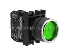 Кнопка с фиксацией зеленая B200FY (1НЗ) | код B200FY | EMAS
