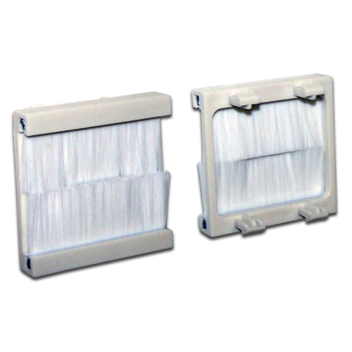 Вставка с белым щеточным вводом, 45х45 | код LAN-SIP-23BR-WH | LANMASTER