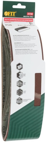 Ленты шлифовальные бесконечные, водостойкие, на тканевой основе, 5 шт, 75х533 мм Р 320 | код 39700 | FIT фото 3