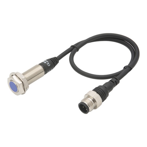 Датчик индуктивный, Sn=4мм, выход NPN NO, частота срабатывания 500Гц, Uпит. 12…24V DC, цилиндрический корпус M12 (никелированная латунь) с кабелем 0.3м и разъёмом M12, монтаж заподлицо, IP67 | код PRDW12-4DN | AUTONICS