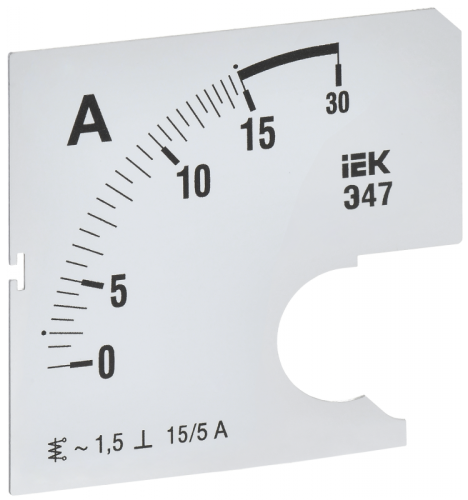 Шкала смен. для амперметра Э47 15/5А-1,5 72х72мм IEK | код IPA10D-SC-0015 | IEK Шкала смен. для амперметра Э47 15/5А-1,5 72х72мм IEK | код IPA10D-SC-0015 | IEK