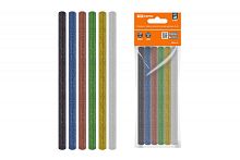 Клеевые стержни универсальные цветные с блестками, 7 мм x 100 мм, набор 6 шт, Алмаз TDM | код SQ1024-0509 | TDM