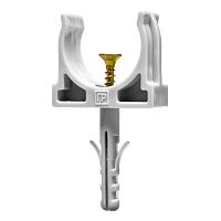 Крепеж-клипса с дюбелем и саморезом серая d25 мм в малой упаковке (10шт/450шт уп/кор) Промрукав | код PR13.0309 | ПРОМРУКАВ