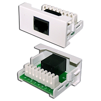 Вставка Mosaic 22.5x45 1xRJ45 Cat.5e, белая | код LAN-WA-LP-45/5E-WH | LANMASTER