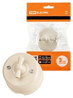 Выключатель поворотный 2-кл. с ручкой (бантик) 10А сл. кость «Виви» TDM | код SQ1820-1306 | TDM