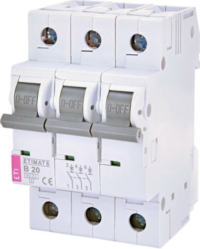 Автоматический выключатель ETIMAT 6 3p B 20А (6 kA) | код 002115517 | ETI Автоматический выключатель ETIMAT 6 3p B 20А (6 kA) | код 002115517 | ETI