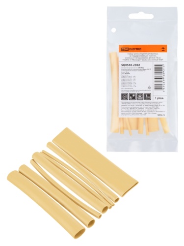 Набор трубок термоусаживаемых, клеевых Моноцвет-диапазон, желтый TDM | код SQ0548-2302 | TDM