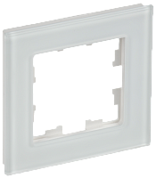 BRITE Рамка 1-мест. РУ-1-2-Бр стекло бел. матовый IEK | код BR-M12-G-31-K01 | IEK