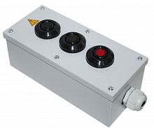 Пост управления ПКУ-15-21.131-40У2 (2*ВК30-10-11110-40(1з+1р) черная + 1*ВК30-10-11110-40(1з+1р) красная + PG-19) (ЭТ) | код ET518965 | Электротехник