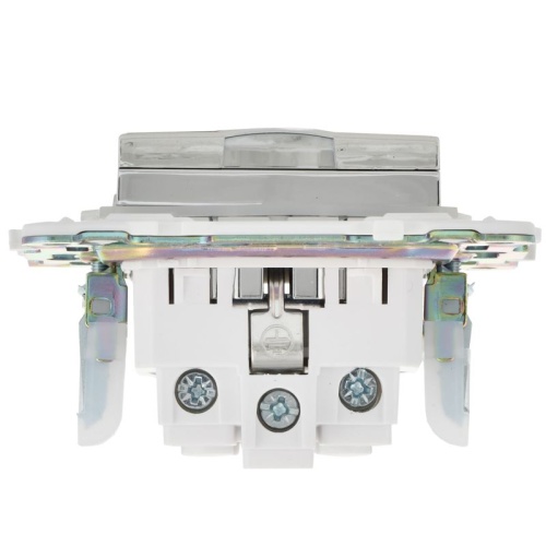 SKANDY Розетка 1-местная с заземлением с защитными шторками и крышкой 16А IP44 SK-R11N никель IEK | код SK-R16-16-44-K50 | IEK фото 4