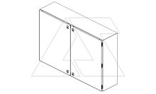 Щит DM моноблочный 1000x1000x300мм (ВхШхГ) навесной с монт. панелью, 2 глухие двери, 4 замка, 6 петель, RAL7035, IP54 | код DM241-130 | Tekpan