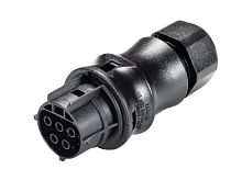 Розеточный разъем на кабель диам. 6-10 мм, IP68(69k), 5 полюсов, винтовая фиксация провода, номинальные характеристики: 250/400V, 20A, цвет: черный, серия RST Classic | код 96.051.4053.1 | Wieland