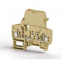 355 810, Клеммник пружинный с держ. предохр. (5х20, 5х25), откид.картридж, с индикацией 24VAC, на DIN-рейку, 4 мм.кв., (бежевый), YBK ILD 24 VAC | код 0.0.0.3.55810 | KLEMSAN