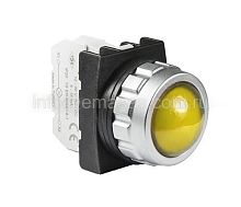 H080XS Арматура сигнальная жёлтая со светодиодом 12-30 В перем. и пост. тока, серии H, 30мм | код H080XS | EMAS