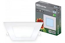Светильник ультратонкий встраиваемый светодиодный Даунлайт квадрат СВО (белый) 6 Вт 4000К TDM | код SQ0329-0120 | TDM
