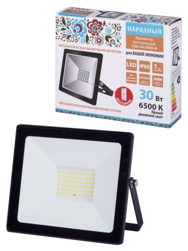 Прожектор светодиодный СДО-04-030Н-Ф (с фотореле) 30 Вт, 6500 К, IP65, черный, Народный | код SQ0336-0233 | TDM НАРОДНЫЙ Прожектор светодиодный СДО-04-030Н-Ф (с фотореле) 30 Вт, 6500 К, IP65, черный, Народный | код SQ0336-0233 | TDM НАРОДНЫЙ