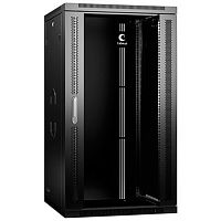 Cabeus SH-05F-22U60/60-R-BK Шкаф телекоммуникационный настенный разобранный 19 22U 600x600x1082mm (ШхГхВ) дверь стекло, цвет черный (RAL 9004) | код 10749c | Cabeus
