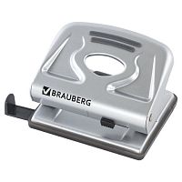 Дырокол металлический BRAUBERG Metallic, до 20 листов, серебристый, 224339 | код 224339 | BRAUBERG