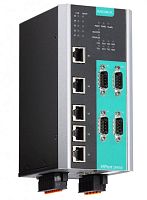 Асинхронный сервер NPort S9450I-WV-T 4-port RS-232/422/485 rugged device server, 5 10/100M Ethernet ports, 24/48 VDC, t: -40/85 | код 00-06112696 | MOXA