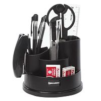 Канцелярский набор BRAUBERG Рапсодия, 10 предметов, вращающаяся конструкция, черный, 236953 | код 236953 | BRAUBERG