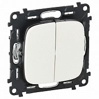 Выключатель 2-клавишный VALENA ALLURE, скрытый монтаж, белый | код. 752705 | Legrand