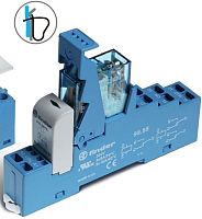 Интерфейсный модуль (сборка 40.61.7.024.0000 + 99.02.9.024.99 + 95.55SMA), электромеханическое реле, 1CO 16A, контакты AgCdO, питание 24В DC (чувствит.), категория защиты IP20, безвинтовые (пружинные) клеммы, металлическая клипса, LED + диод | код 4