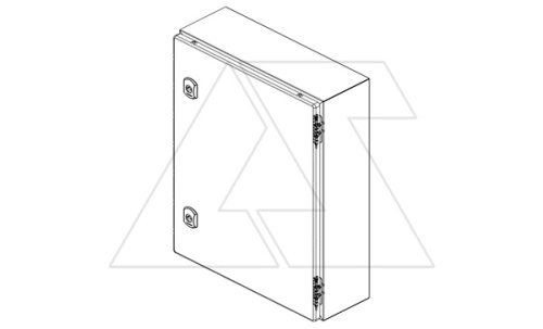 Щит моноблочный 800x800x300мм (ВхШхГ) навесной с монтажной панелью, 1 глухая дверь, 2 замка, 2 петли, RAL7035, IP66 | код DM258-830 | Tekpan