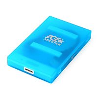 USB 3.0 Внешний корпус 2.5 SATAIII HDD/SSD AgeStar 3UBCP1-6G (BLUE) USB 3.0, пластик, синий, безвинтовая конструкция | код 3UBCP1-6G (BLUE) | AgeStar