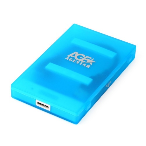 USB 3.0 Внешний корпус 2.5 SATAIII HDD/SSD AgeStar 3UBCP1-6G (BLUE) USB 3.0, пластик, синий, безвинтовая конструкция | код 3UBCP1-6G (BLUE) | AgeStar