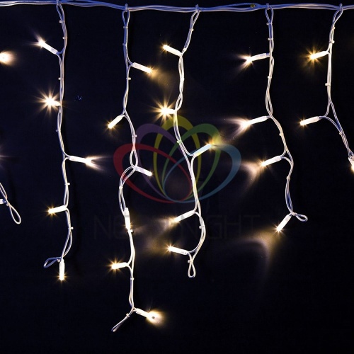 Гирлянда светодиодная "Айсикл" (бахрома) 4.0х0.6м тепл. бел. эффект мерцания провод бел. каучук 230В | код 255-356 | Neon-Night Гирлянда светодиодная "Айсикл" (бахрома) 4.0х0.6м тепл. бел. эффект мерцания провод бел. каучук 230В | код 255-356 | Neon-Night